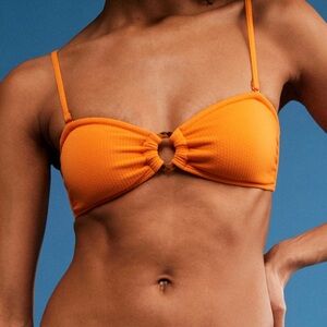 Roxy Vibrant Orange Bikini Top new with tags size XL Colorful NWT